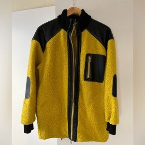 STAUD Scrabble Coat in Chartreuse Black (size S)